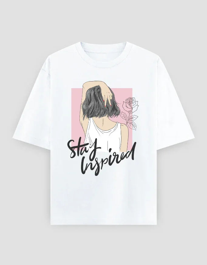Stay Inspired Graphic Oversized Classic T-Shirt for Women - Not So Suttle