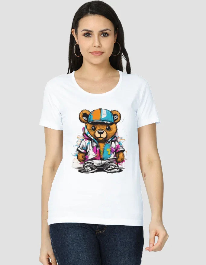 Teddy Bear Graphic Classic T-Shirt for Women - Not So Suttle