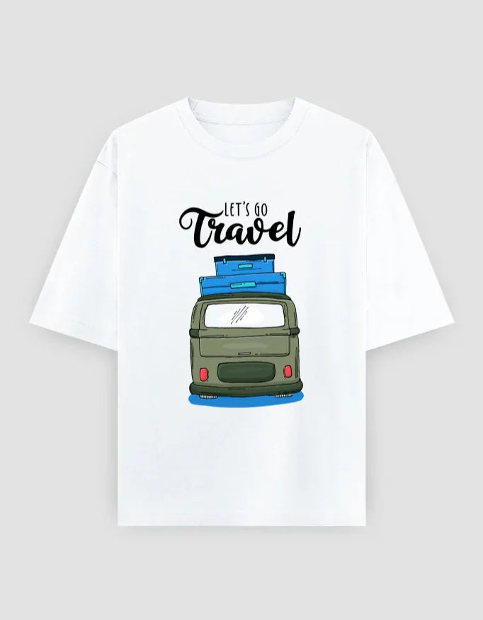 Let's Go Travel Graphic Oversized Classic T-Shirt for Women - Not So Suttle