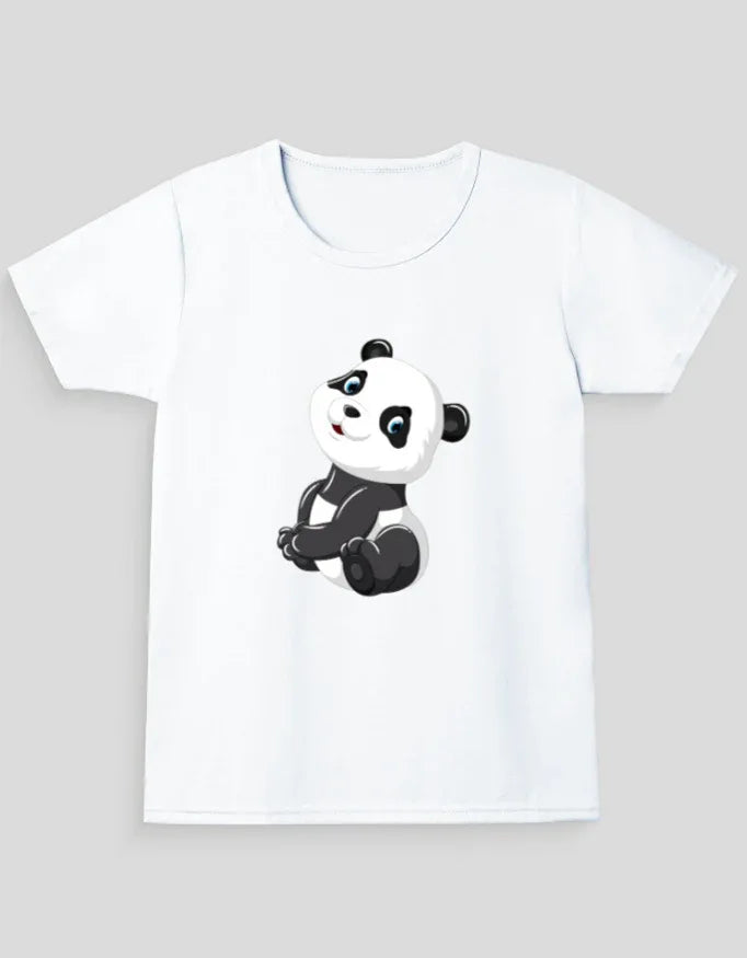 Cute Panda Graphic T-Shirt for Girl's - Not So Suttle