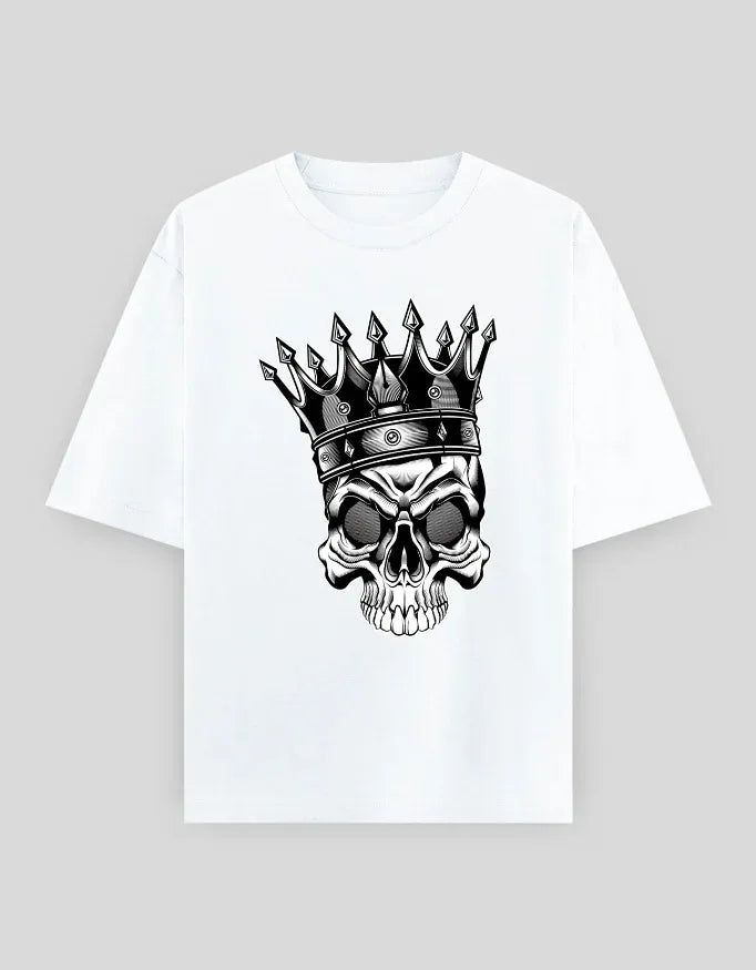 Crowned Skull Graphic Oversized Classic T-Shirt for Men - Not So Suttle