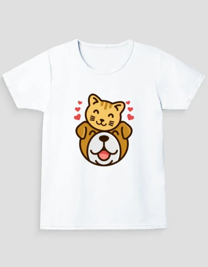 Cat and Dog Graphic T-Shirt for Girl's - Not So Suttle