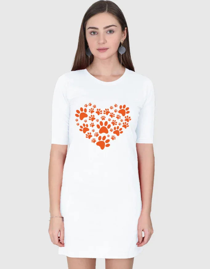 Love Paws Graphic T-Shirt Dress for Women - Not So Suttle