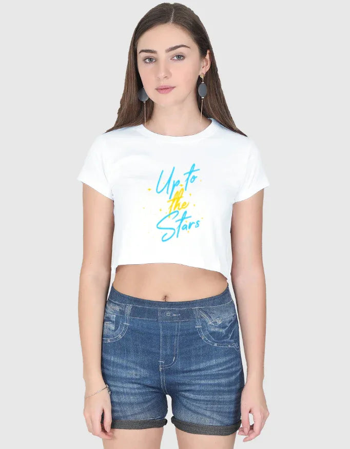 Up to the Stars Graphic Crop Top for Women - Not So Suttle