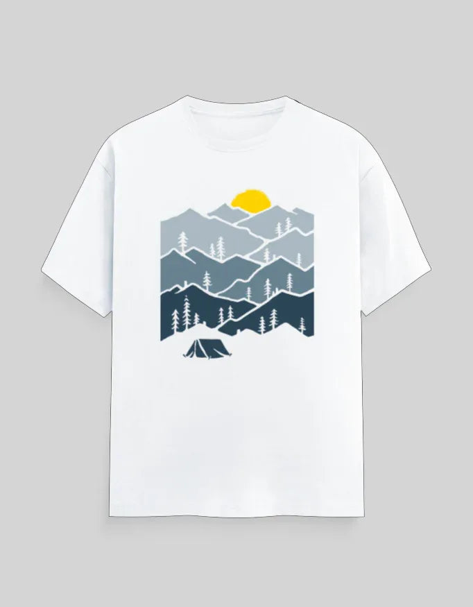 Mountains Graphic Classic Crew T-Shirt for Men - Not So Suttle