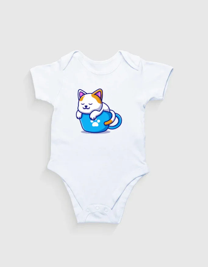 Kitten in Cup Graphic Kids Rompers - Not So Suttle