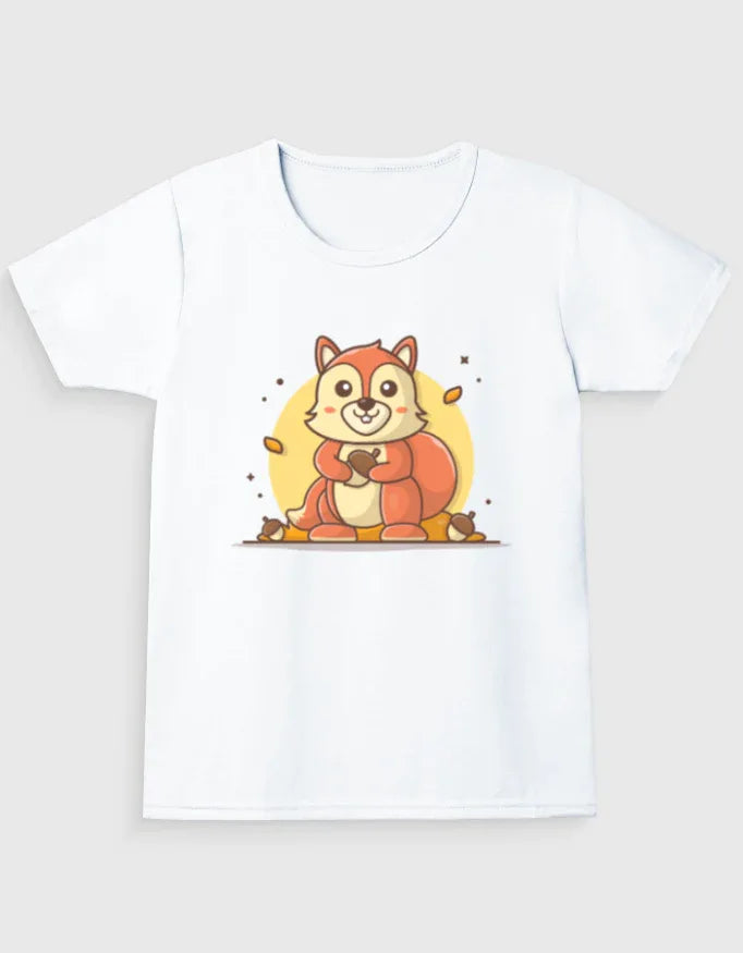 Brown Squirrel Graphic T-Shirt for Girl's - Not So Suttle