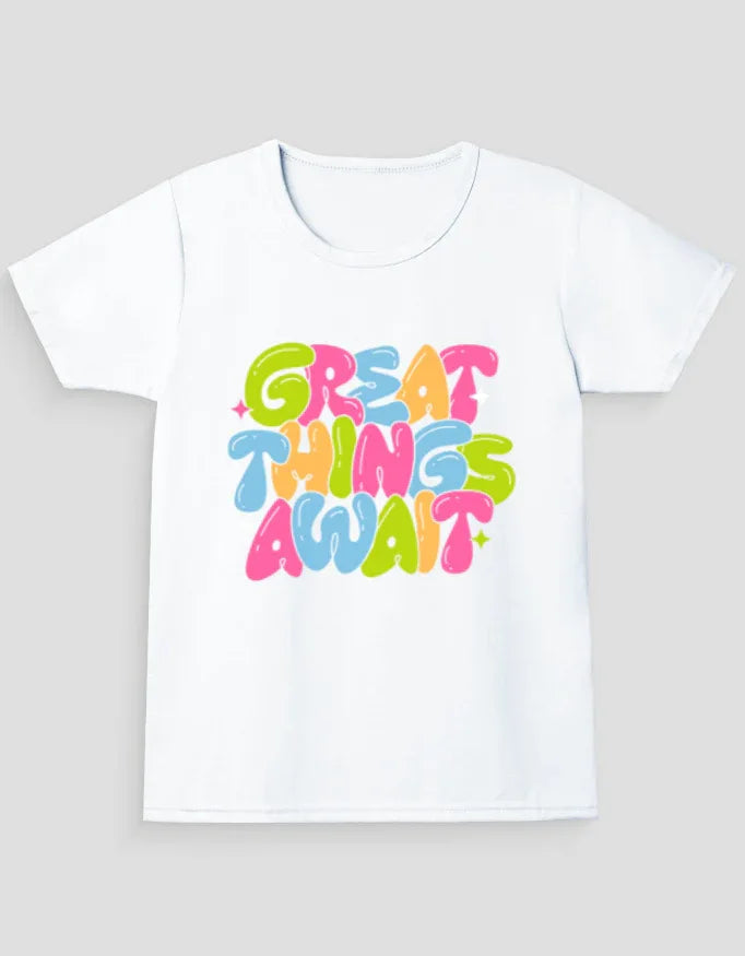 Great Things Awaits Graphic T-Shirt for Girl's - Not So Suttle