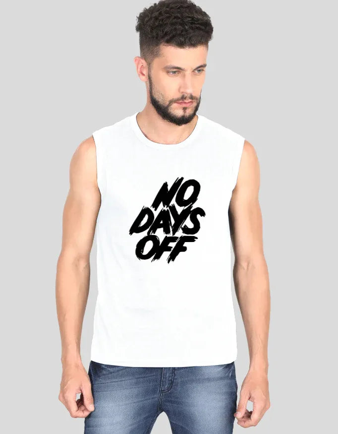 No Days Off Sleeveless Graphic T-Shirt for Men - Not So Suttle