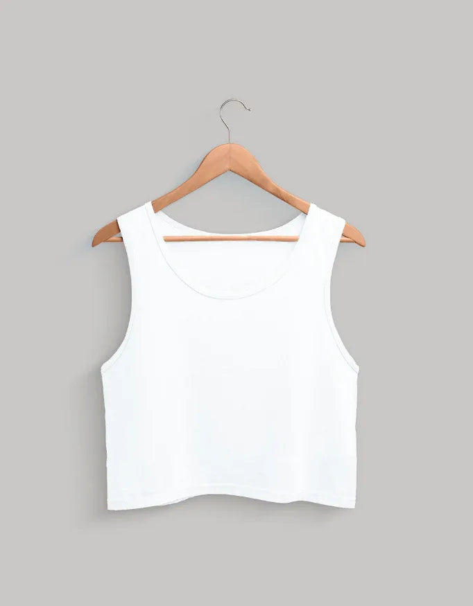 Black and White Solid Crop Tank - Not So Suttle