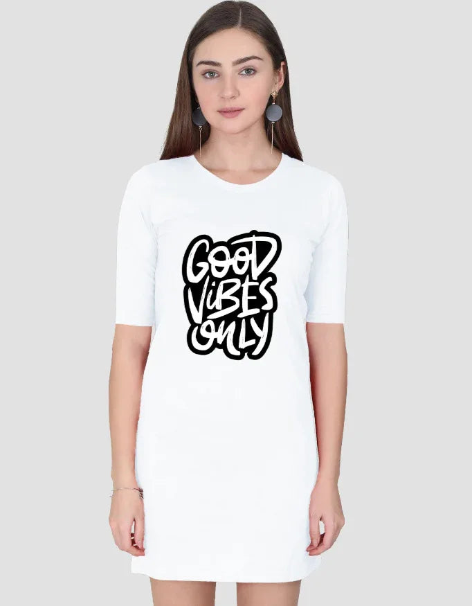 Good Vibes Only Graphic T-Shirt Dress for Women - Not So Suttle
