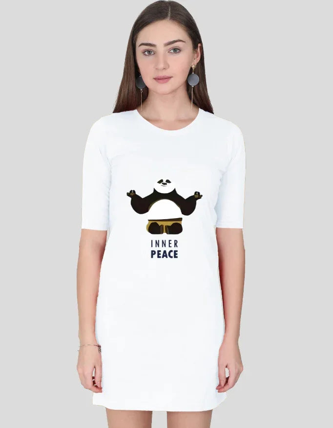Inner Peace Graphic T-Shirt Dress for Women - Not So Suttle