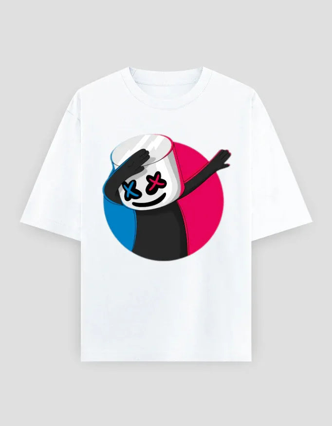 Marshmallow Graphic Oversized Classic T-Shirt for Men - Not So Suttle