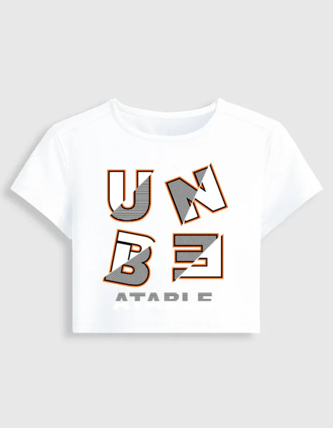 Unbeatable Graphic body-hugging fit Baby Tee for Women - Not So Suttle