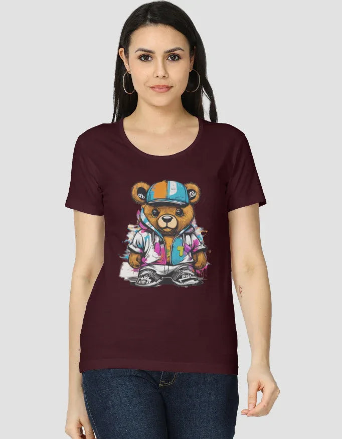 Teddy Bear Graphic Classic T-Shirt for Women - Not So Suttle