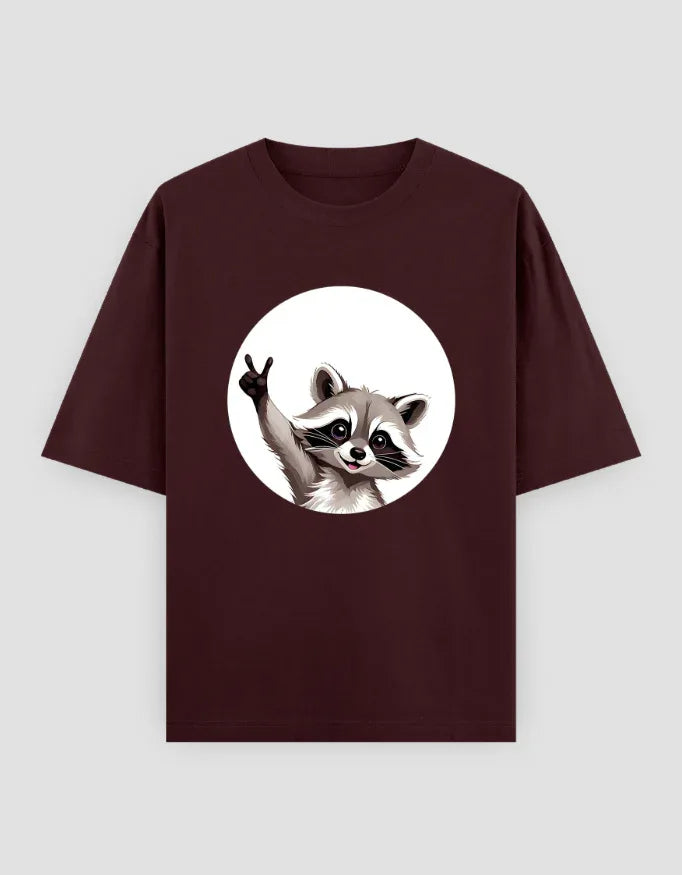 Racoon Graphic Oversized Classic T-Shirt for Men - Not So Suttle