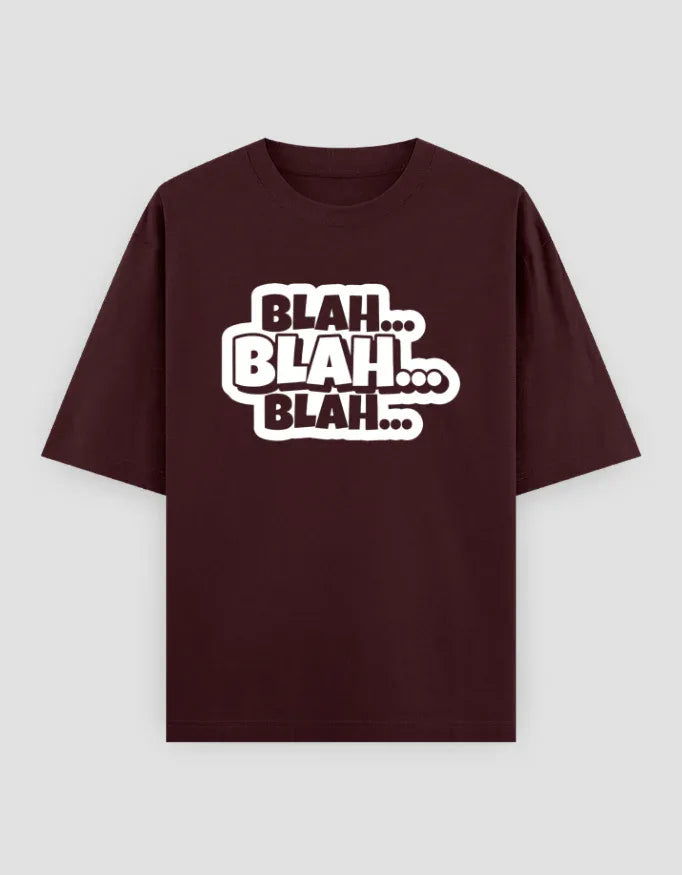Blah Blah Blah Graphic Oversized Classic T-Shirt for Men - Not So Suttle