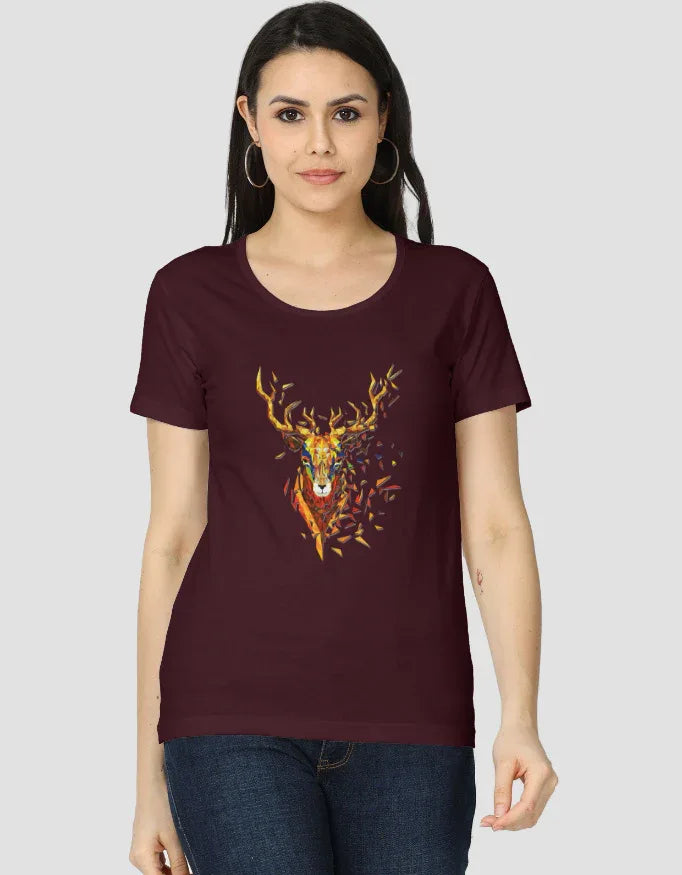 Golden Deer Graphic Classic T-Shirt for Women - Not So Suttle