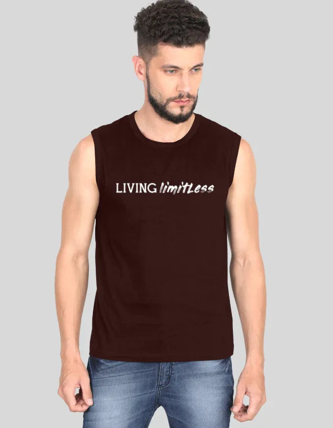 Living Limitless Sleeveless Graphic T-Shirt for Men - Not So Suttle