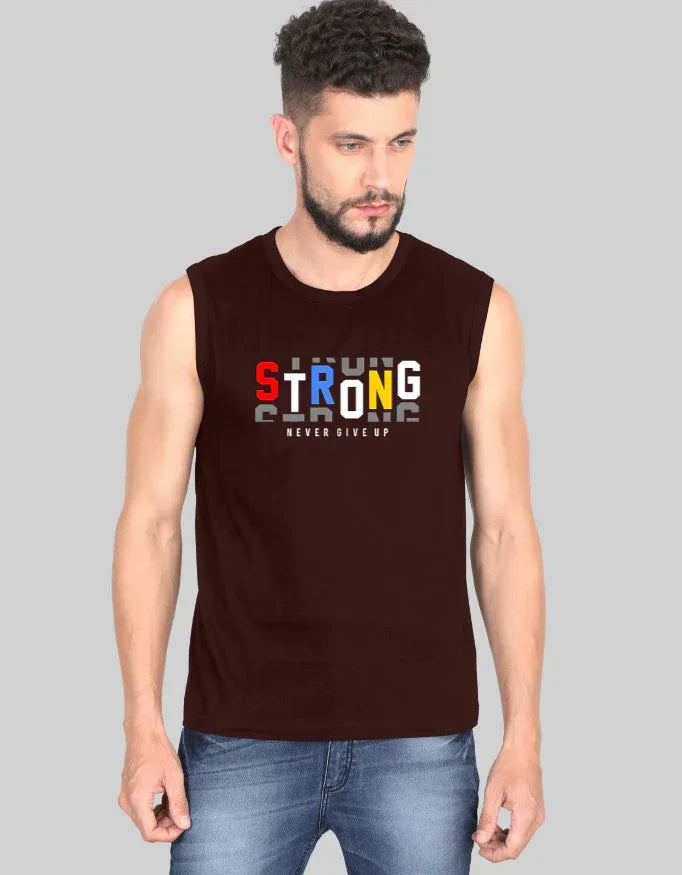 Strong Sleeveless Graphic T-Shirt for Men - Not So Suttle
