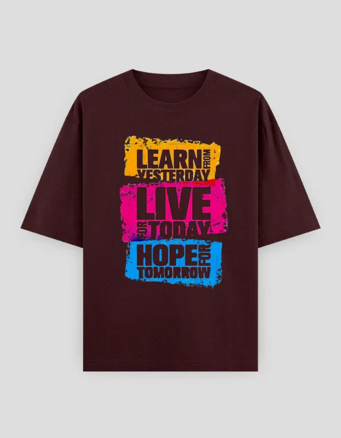 Learn Live Hope Graphic Oversized Classic T-Shirt for Men - Not So Suttle