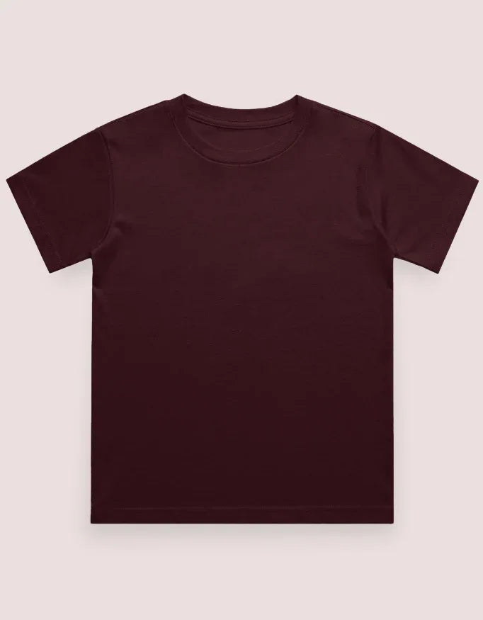Boy's Crew Neck T-Shirt Maroon - Not So Suttle