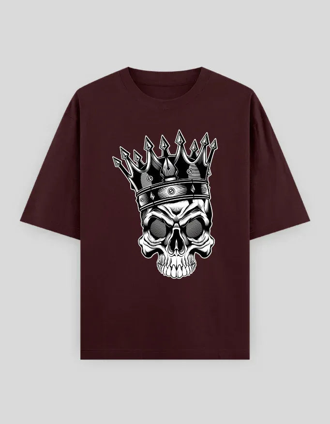 Crowned Skull Graphic Oversized Classic T-Shirt for Men - Not So Suttle