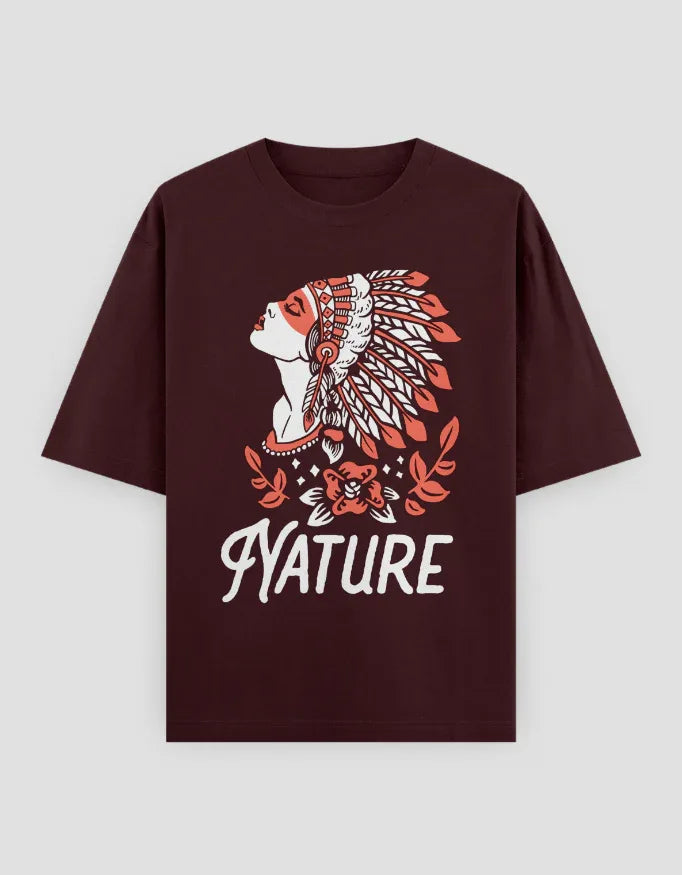 Nature Graphic Oversized Classic T-Shirt for Women - Not So Suttle