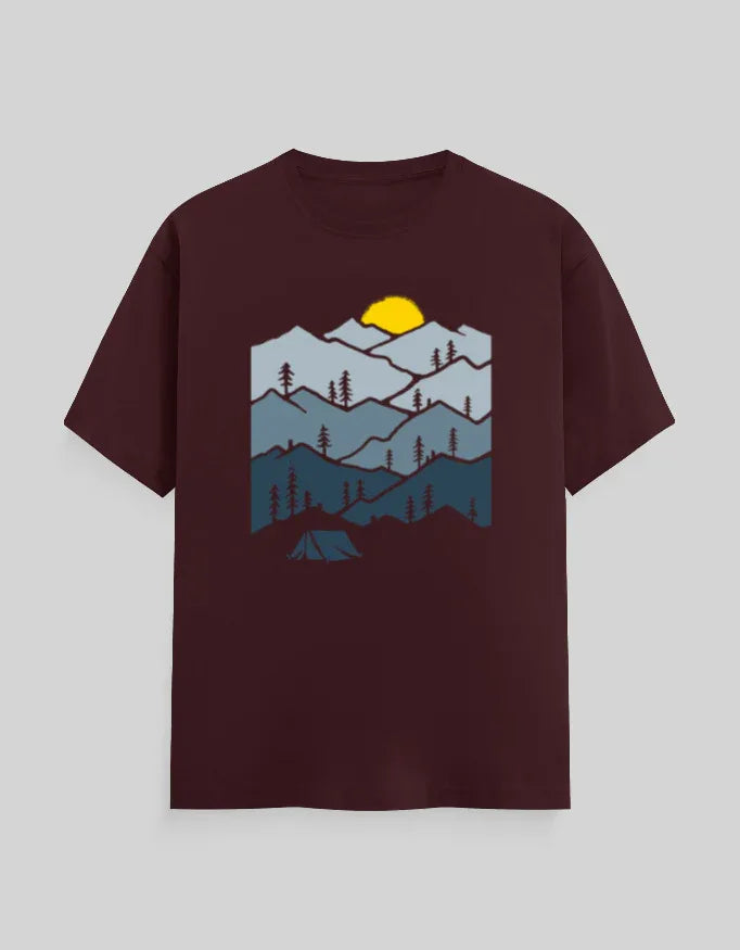 Mountains Graphic Classic Crew T-Shirt for Men - Not So Suttle