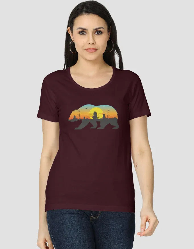 Travel Bear Graphic Classic T-Shirt for Women - Not So Suttle
