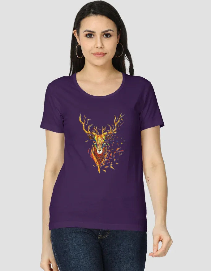 Golden Deer Graphic Classic T-Shirt for Women - Not So Suttle