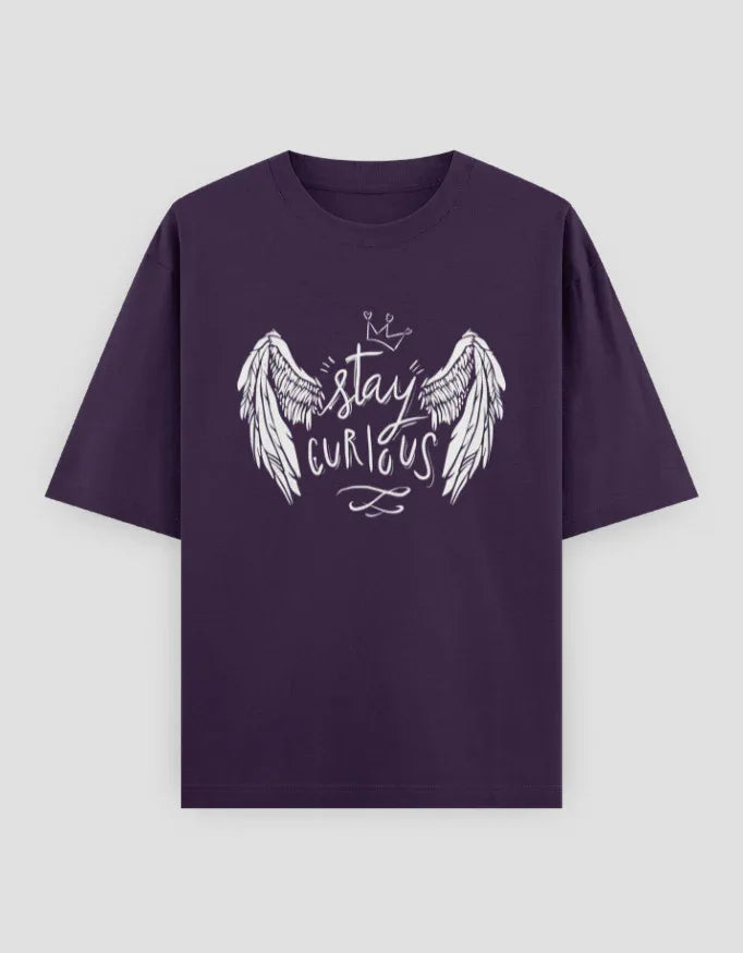 Stay Curious Graphic Oversized Classic T-Shirt for Women - Not So Suttle