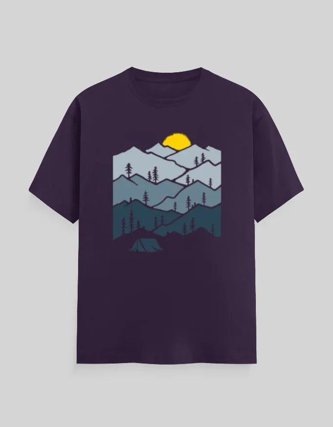 Mountains Graphic Classic Crew T-Shirt for Men - Not So Suttle