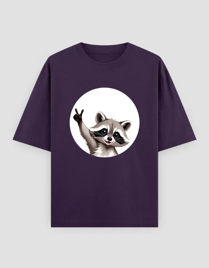 Racoon Graphic Oversized Classic T-Shirt for Men - Not So Suttle