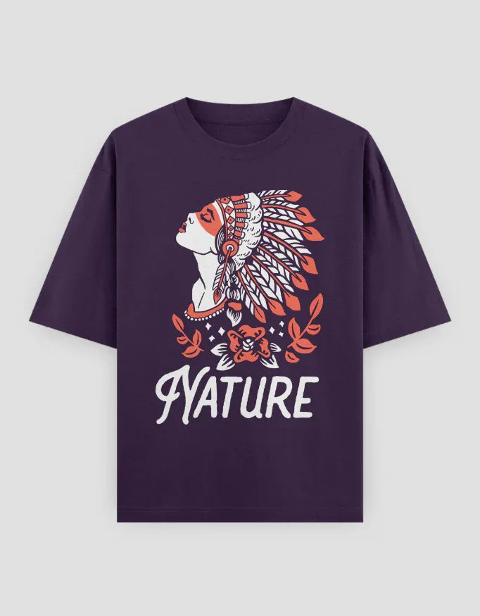 Nature Graphic Oversized Classic T-Shirt for Women - Not So Suttle