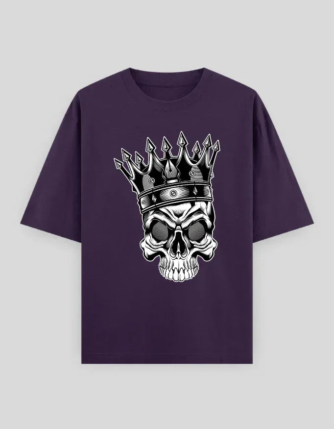 Crowned Skull Graphic Oversized Classic T-Shirt for Men - Not So Suttle