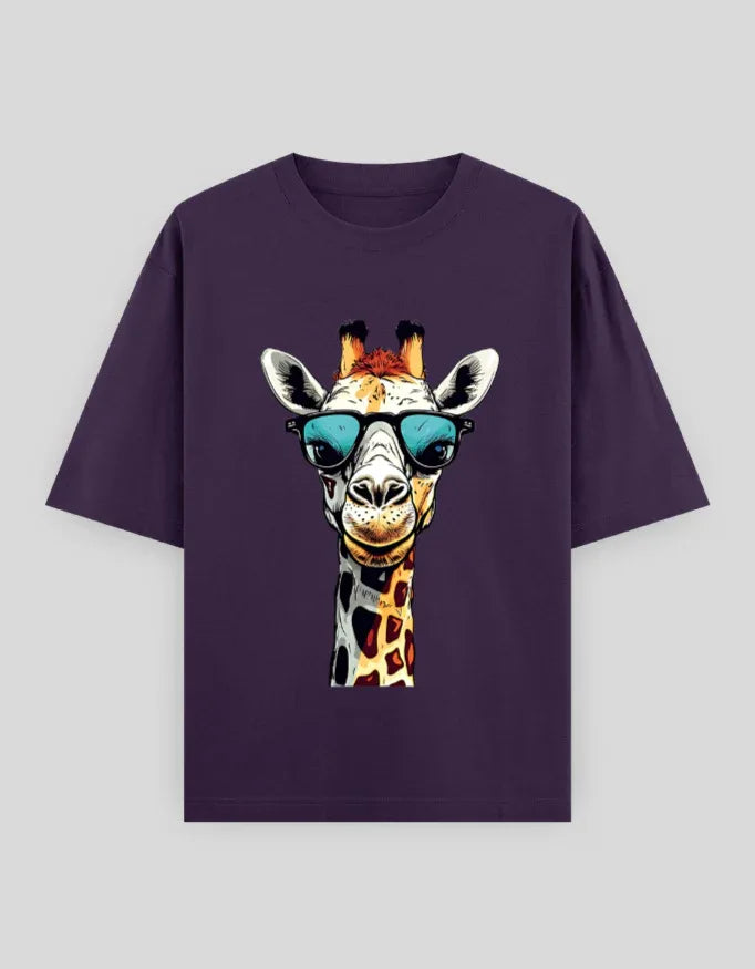 Giraffe Graphic Oversized Classic T-Shirt for Men - Not So Suttle