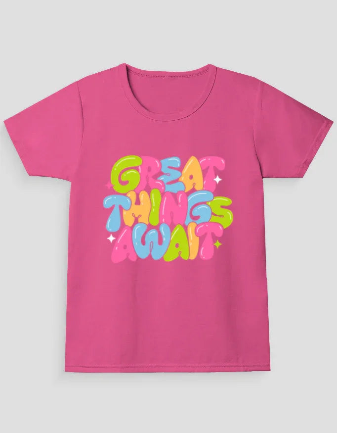 Great Things Awaits Graphic T-Shirt for Girl's - Not So Suttle