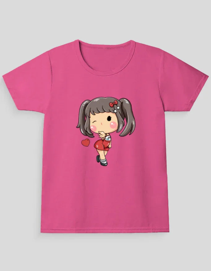 Girl Heart Graphic Neck T-Shirt for Girl's - Not So Suttle