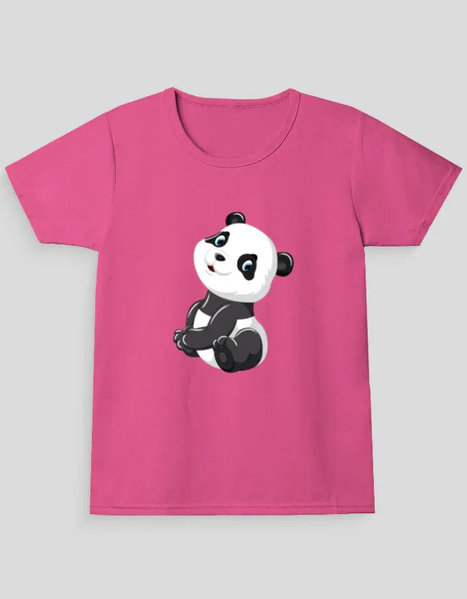 Cute Panda Graphic T-Shirt for Girl's - Not So Suttle