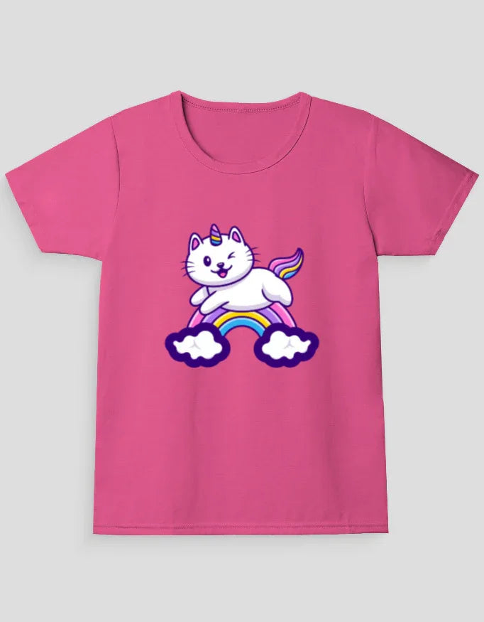 Rainbow Unicorn Graphic T-Shirt for Girl's - Not So Suttle