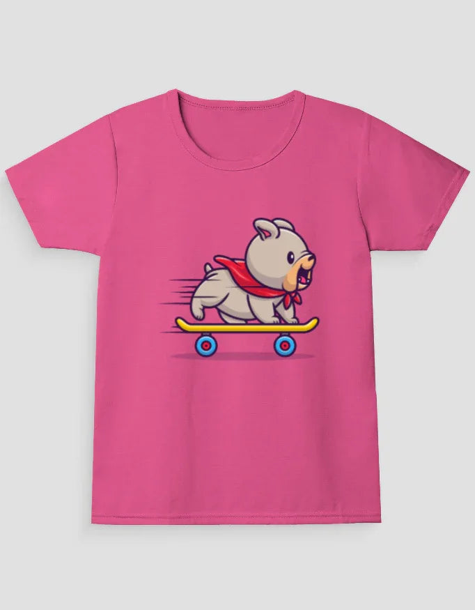 Skate Dog Graphic T-Shirt for Girl's - Not So Suttle