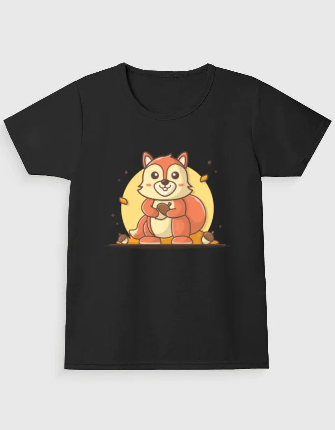 Brown Squirrel Graphic T-Shirt for Girl's - Not So Suttle