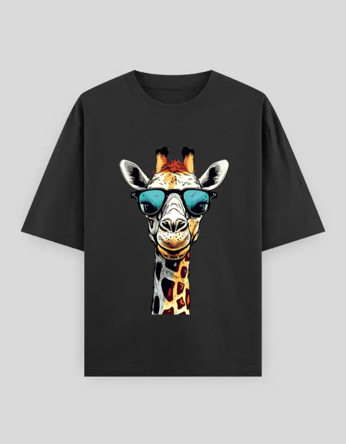 Giraffe Graphic Oversized Classic T-Shirt for Men - Not So Suttle