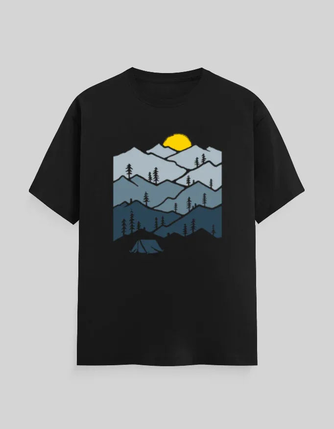 Mountains Graphic Classic Crew T-Shirt for Men - Not So Suttle