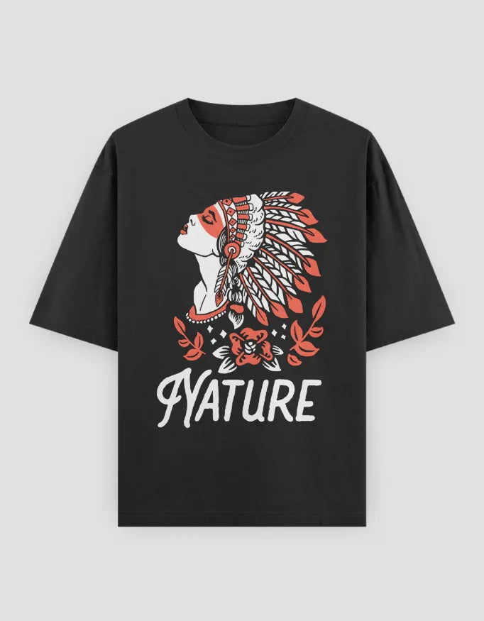 Nature Graphic Oversized Classic T-Shirt for Women - Not So Suttle