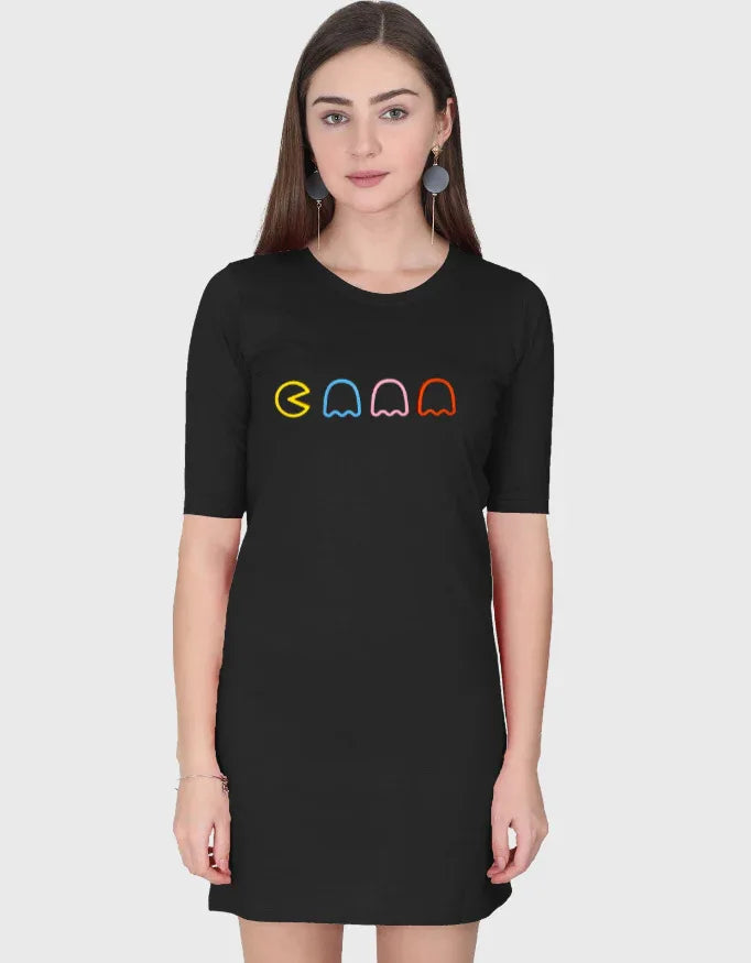 Packman Graphic T-Shirt Dress for Women - Not So Suttle
