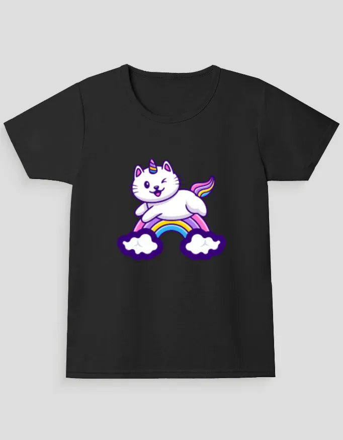 Rainbow Unicorn Graphic T-Shirt for Girl's - Not So Suttle