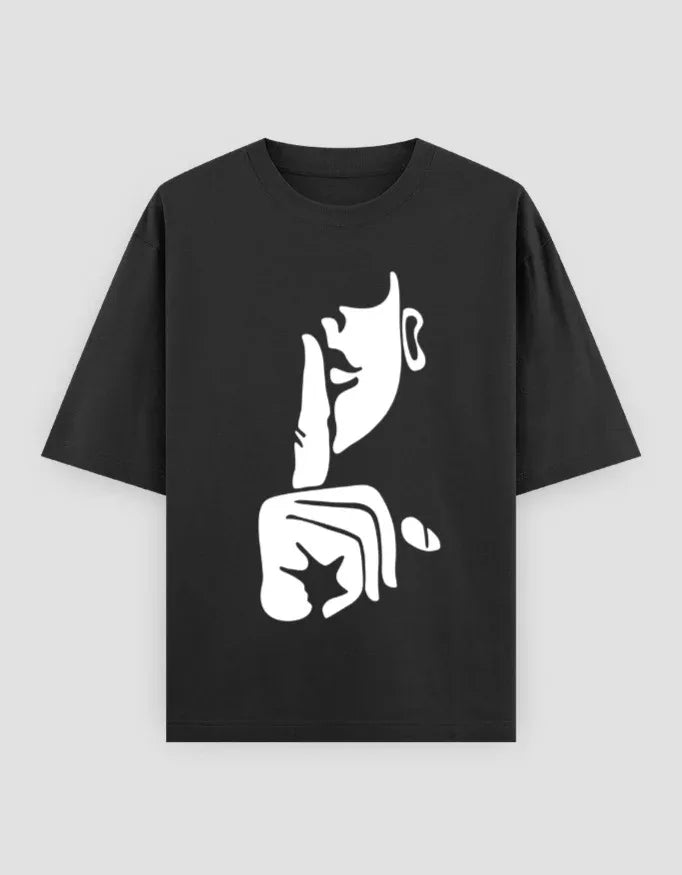 Silent Graphic Oversized Classic T-Shirt for Men - Not So Suttle
