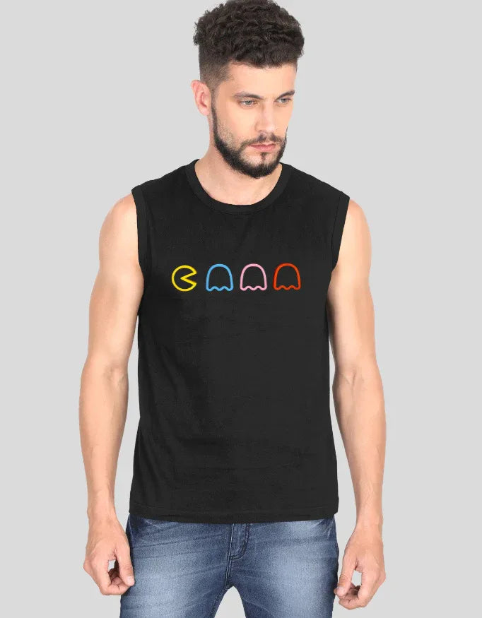 Packman Sleeveless Graphic T-Shirt for Men - Not So Suttle